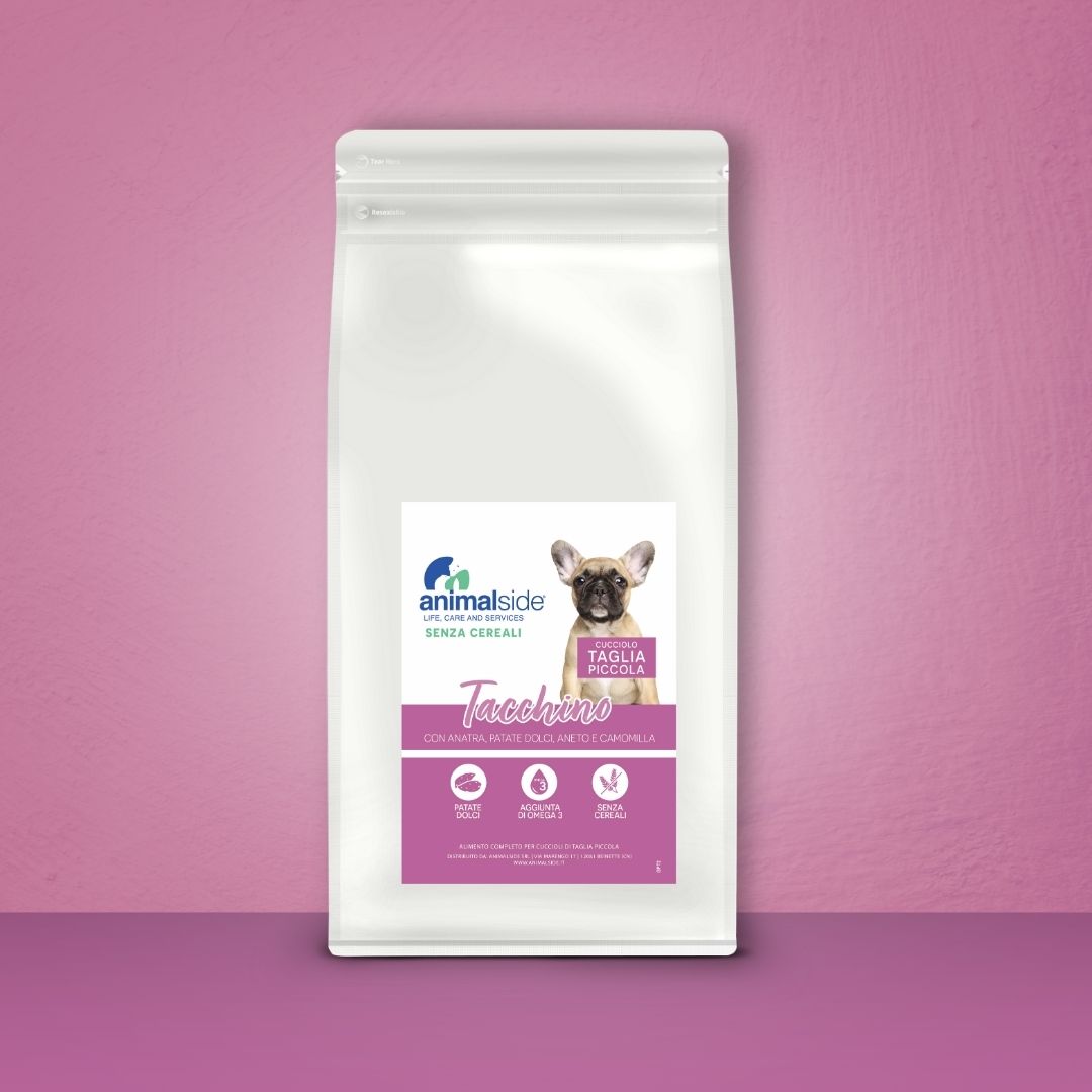 Crocchette per cani Cuccioli (Puppy) Piccola Taglia - Tacchino con Anatra - Grain Free (senza cereali)