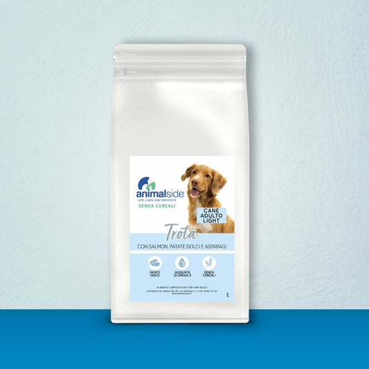 Crocchette per cani obesi - Ricetta Light - Trota con Salmone,Patate Dolci e Asparagi - Grain Free (senza cereali)
