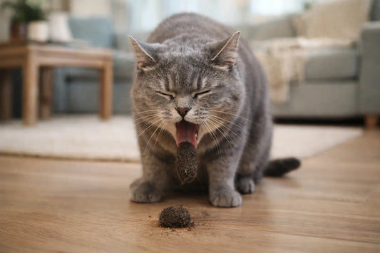 Gatto vomita boli di pelo