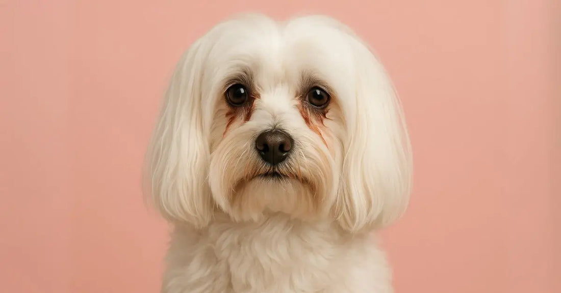 Cane Maltese che lacrima