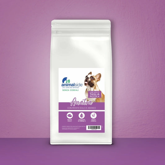 Crocchette per cani di piccola taglia - Anatra, Patate Dolci e Arance - Grain Free (senza cereali)