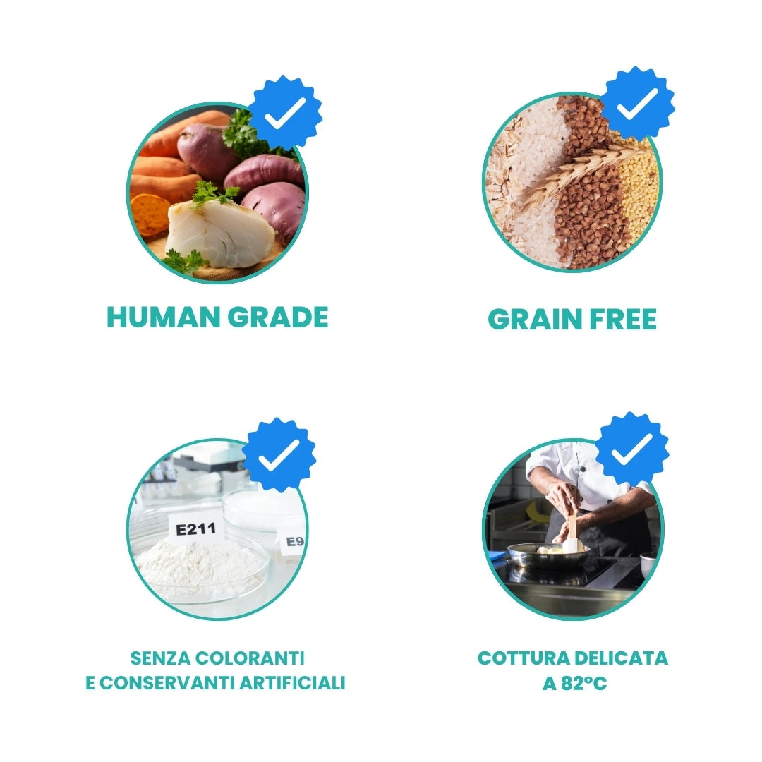 Human Grade, Grain free, crocchette a bassa temperatura