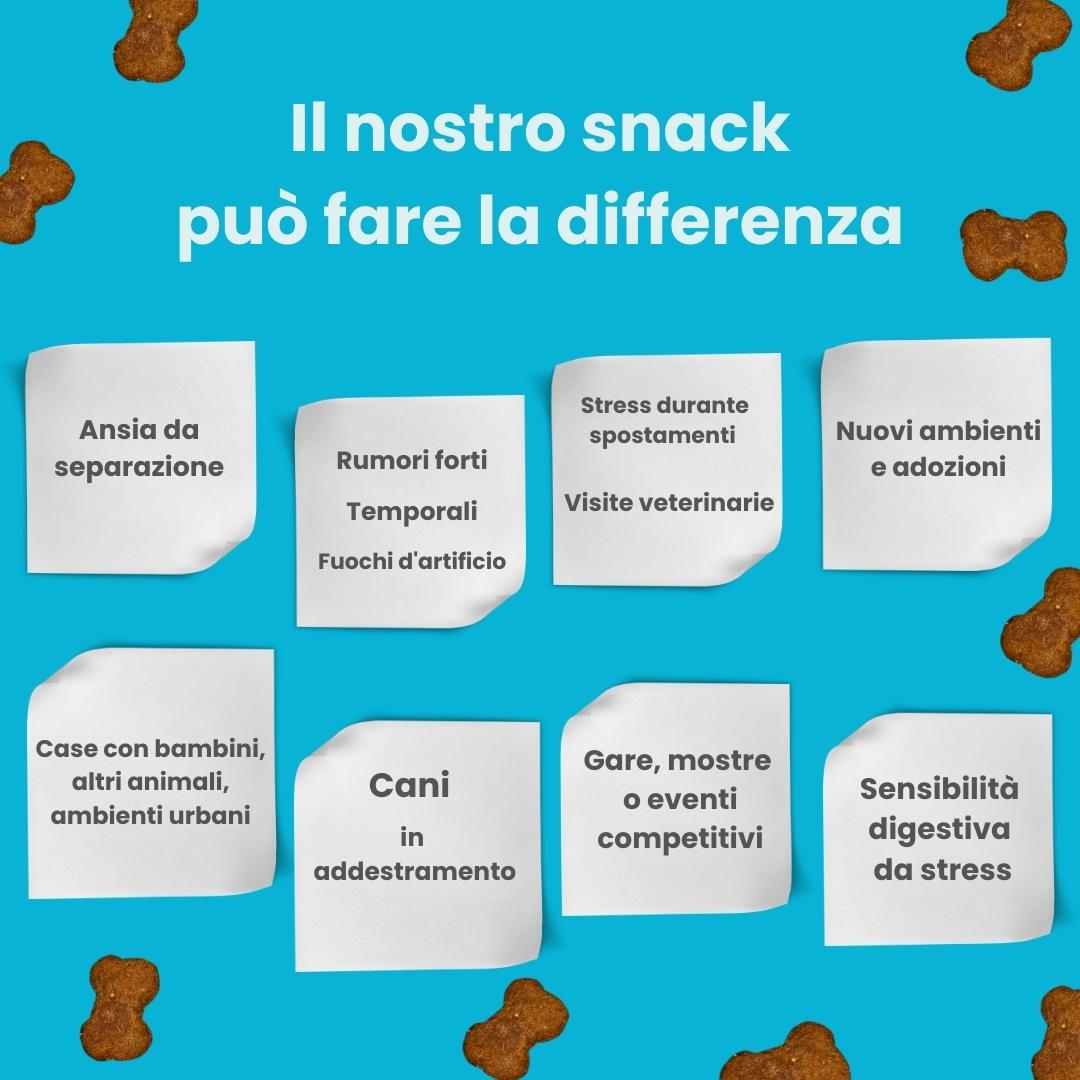 Rimedi naturali per l’ansia da separazione nei cani e gatti, snack calmante a base di erbe per animali domestici.