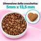 Crocchette Cute e Manto Animalside a forma di cuore in ciotola, dimensione 5 x 13,5 mm